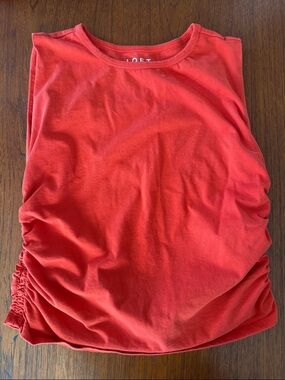 LOFT red orange XL ruched tank